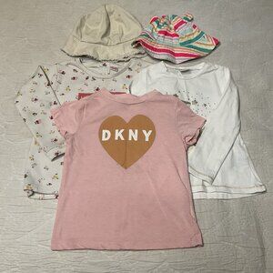 Girls 4T Bundle Zara, Target, DKNY, Mayoral Girl Floral 5 Pieces (3 Tops+2 Hats)